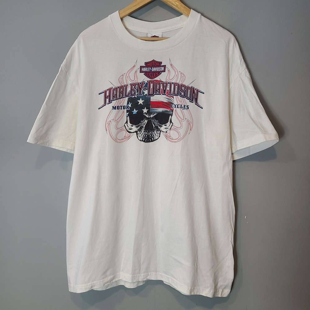 Harley Davidson Motorcycles Detroit Michigan 2011 Biker White T-Shirt XL
